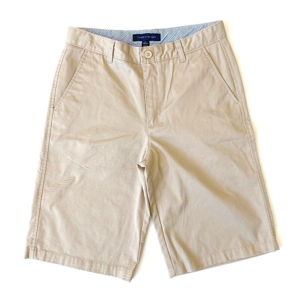 Tommy Hilfiger Boys Beige Chino Uniform Shorts 18 NWOT